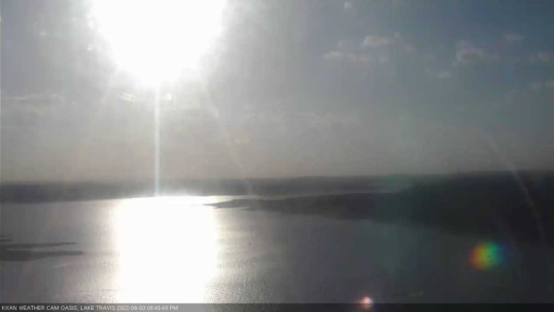 Lake Travis webcam, August 3, 2022 6:45 PM CT