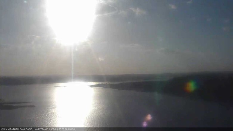 Lake Travis webcam, August 3, 2022 7:00 PM CT