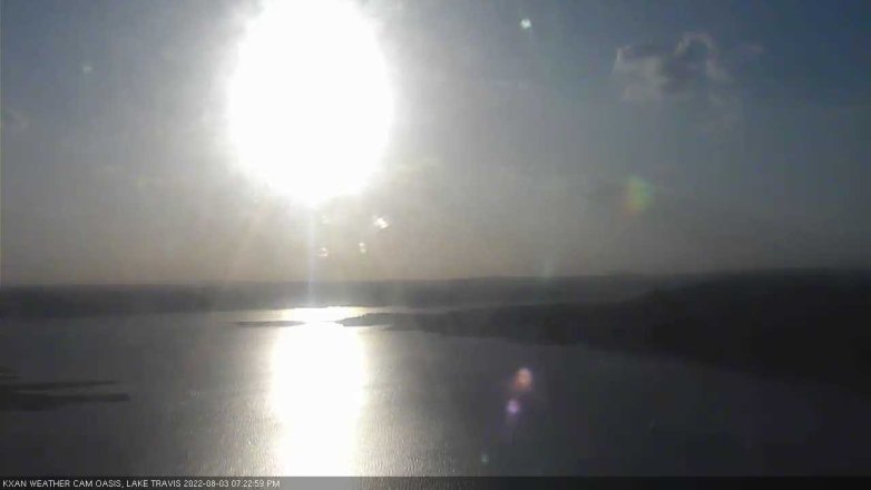 Lake Travis webcam, August 3, 2022 7:25 PM CT