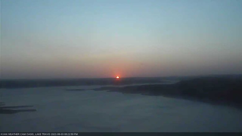 Lake Travis webcam, August 3, 2022 8:25 PM CT