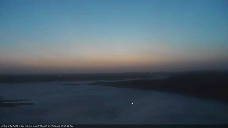 Lake Travis webcam, August 3, 2022 8:45 PM CT