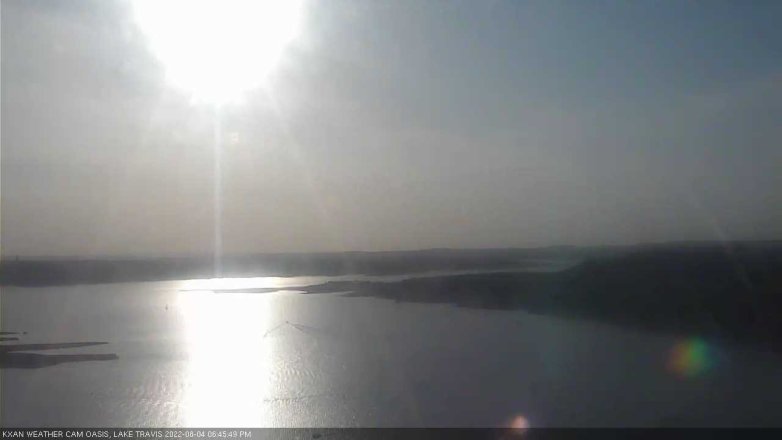 Lake Travis webcam, August 4, 2022 6:45 PM CT