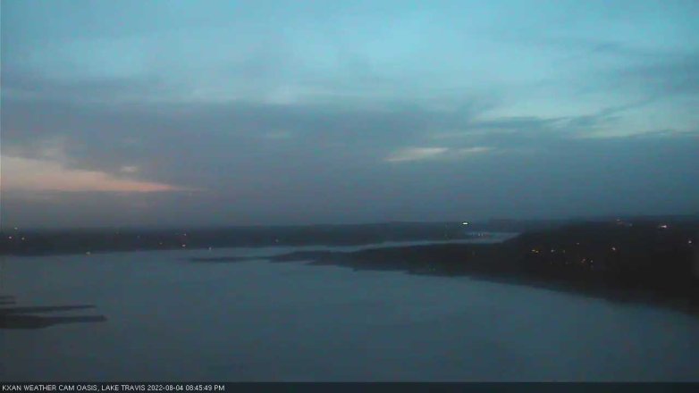Lake Travis webcam, August 4, 2022 8:45 PM CT