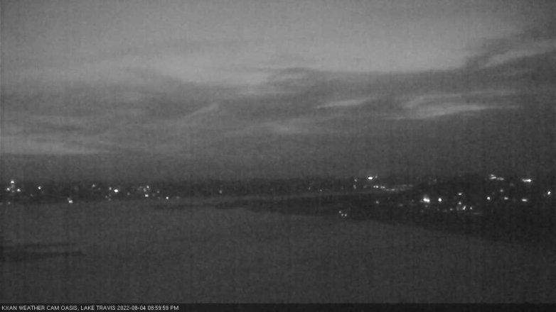 Lake Travis webcam, August 4, 2022 9:00 PM CT