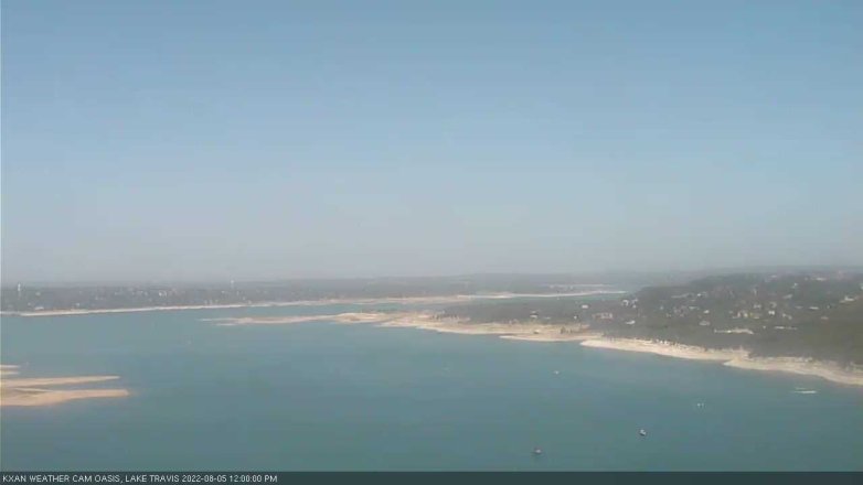 Lake Travis webcam, August 5, 2022 12:00 PM CT