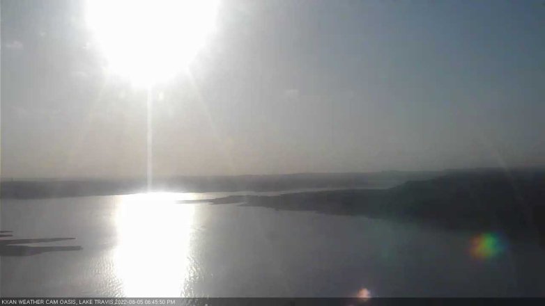 Lake Travis webcam, August 5, 2022 6:45 PM CT