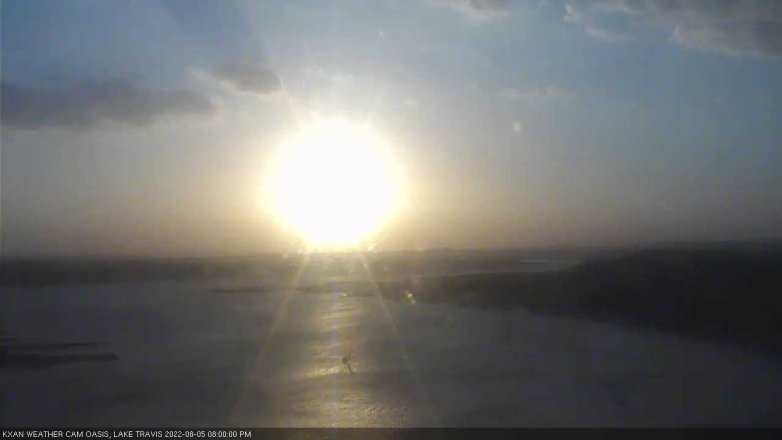 Lake Travis webcam, August 5, 2022 8:00 PM CT