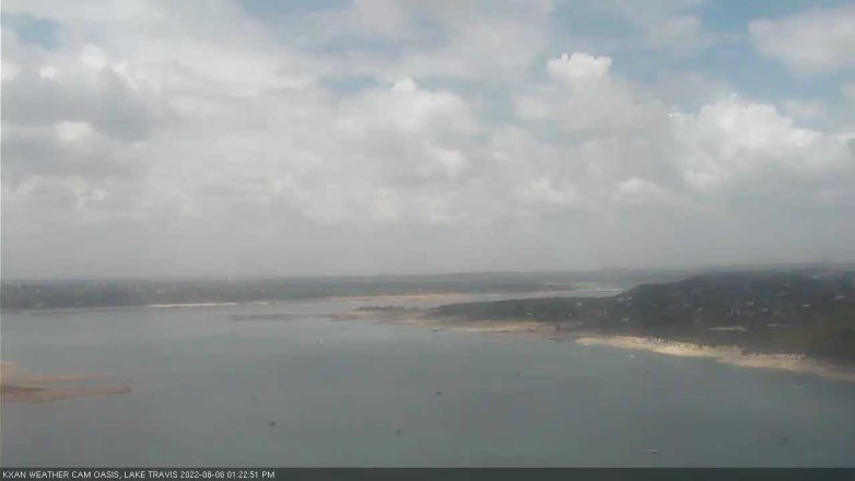 Lake Travis webcam, August 6, 2022 1:25 PM CT