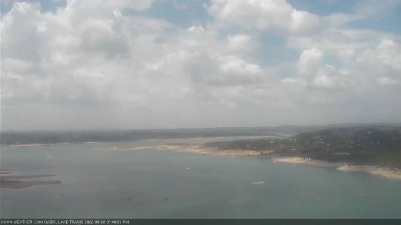 Lake Travis webcam, August 6, 2022 1:45 PM CT