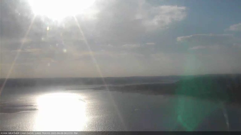 Lake Travis webcam, August 6, 2022 6:25 PM CT