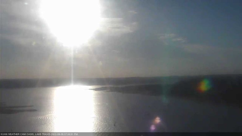 Lake Travis webcam, August 6, 2022 7:00 PM CT