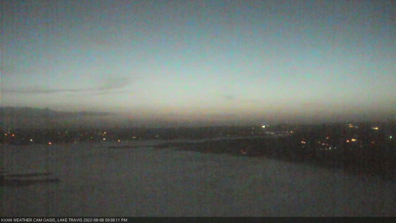 Lake Travis webcam, August 6, 2022 9:00 PM CT