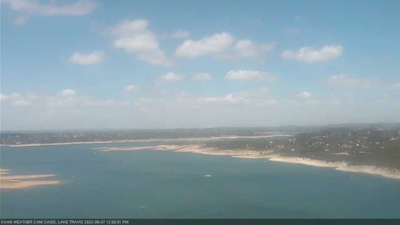 Lake Travis webcam, August 7, 2022 12:00 PM CT