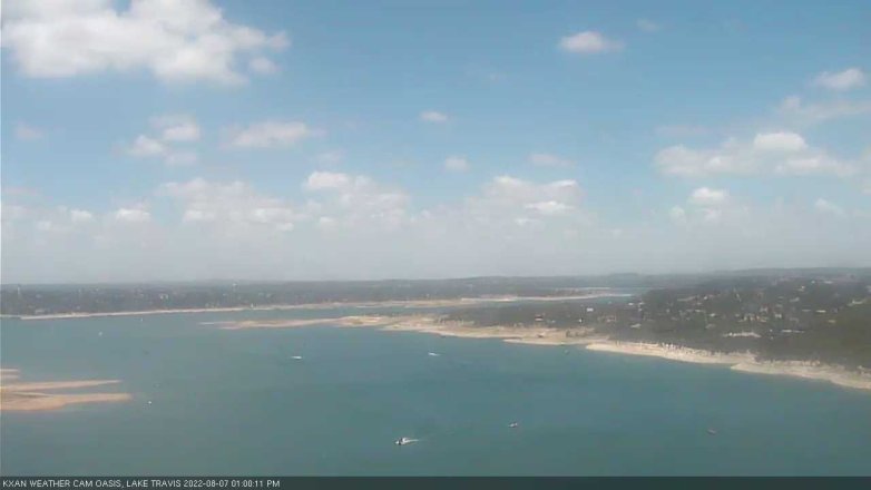 Lake Travis webcam, August 7, 2022 1:00 PM CT
