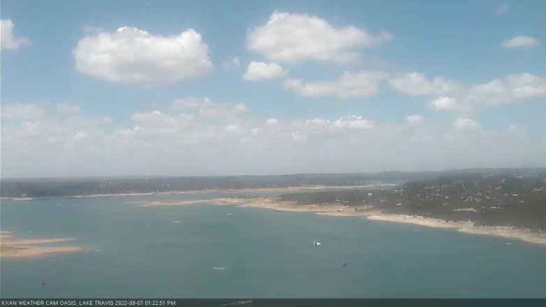 Lake Travis webcam, August 7, 2022 1:25 PM CT