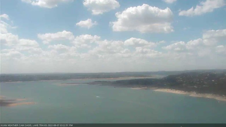 Lake Travis webcam, August 7, 2022 3:25 PM CT