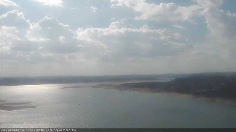 Lake Travis webcam, August 7, 2022 5:25 PM CT