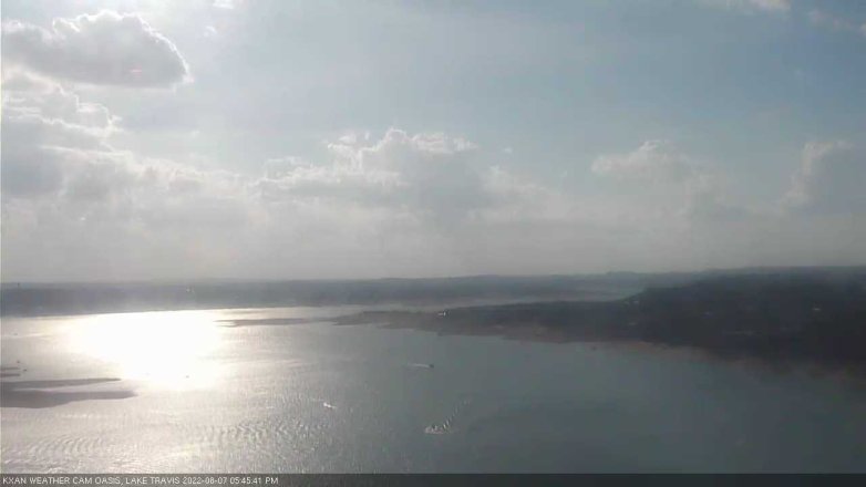 Lake Travis webcam, August 7, 2022 5:45 PM CT