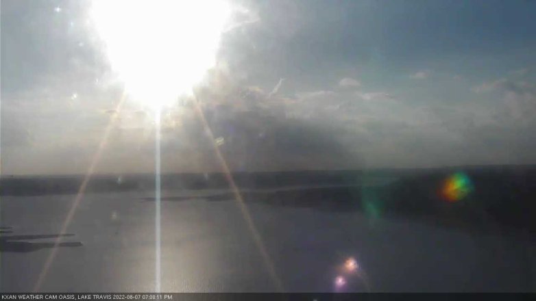Lake Travis webcam, August 7, 2022 7:00 PM CT