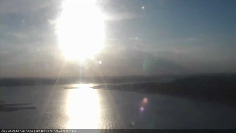 Lake Travis webcam, August 7, 2022 7:25 PM CT