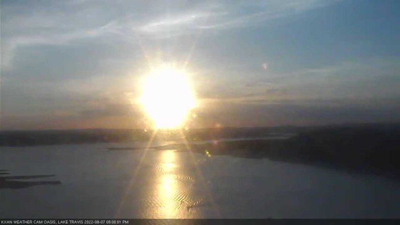Lake Travis webcam, August 7, 2022 8:00 PM CT