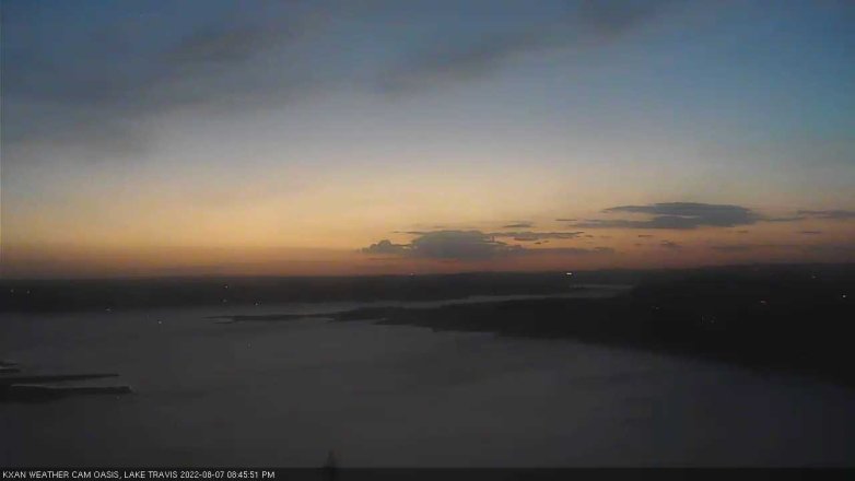 Lake Travis webcam, August 7, 2022 8:45 PM CT