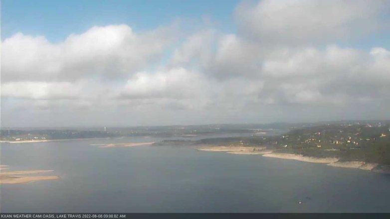 Lake Travis webcam, August 8, 2022 9:00 AM CT