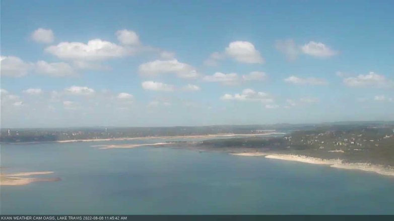 Lake Travis webcam, August 8, 2022 11:45 AM CT