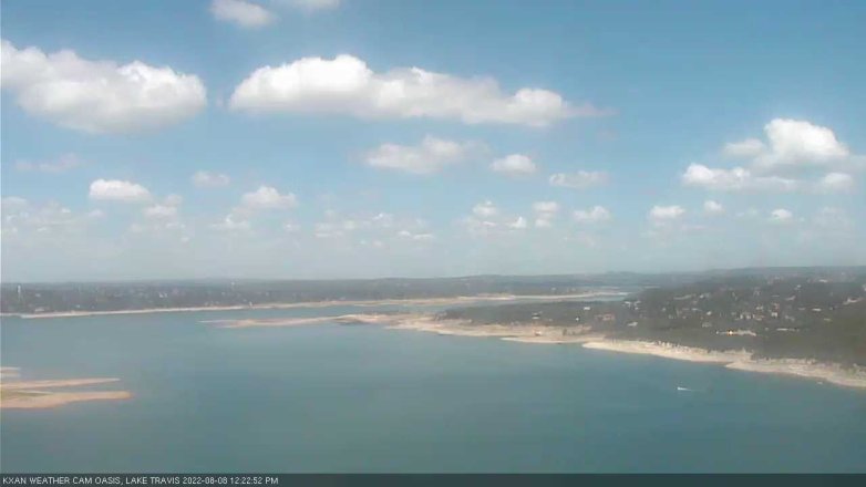 Lake Travis webcam, August 8, 2022 12:25 PM CT