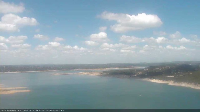 Lake Travis webcam, August 8, 2022 12:45 PM CT