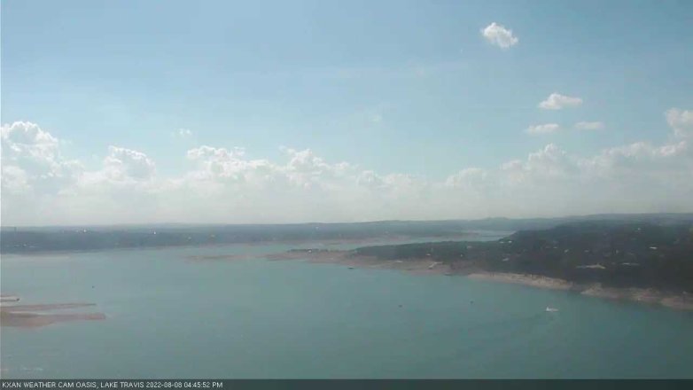 Lake Travis webcam, August 8, 2022 4:45 PM CT