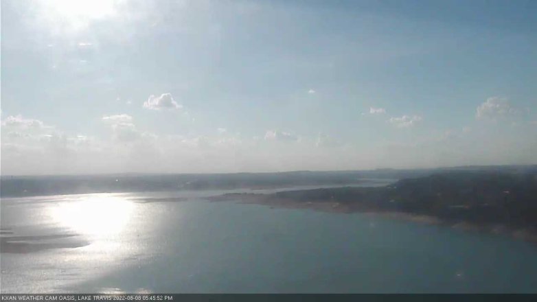 Lake Travis webcam, August 8, 2022 5:45 PM CT