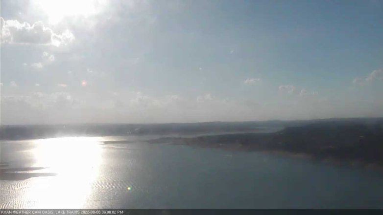 Lake Travis webcam, August 8, 2022 6:00 PM CT