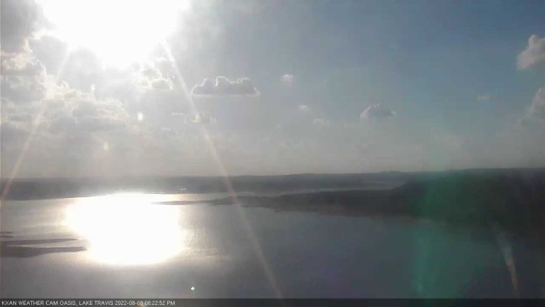 Lake Travis webcam, August 8, 2022 6:25 PM CT