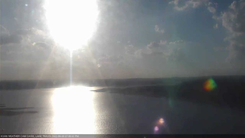 Lake Travis webcam, August 8, 2022 7:00 PM CT