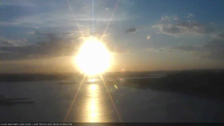 Lake Travis webcam, August 8, 2022 8:00 PM CT