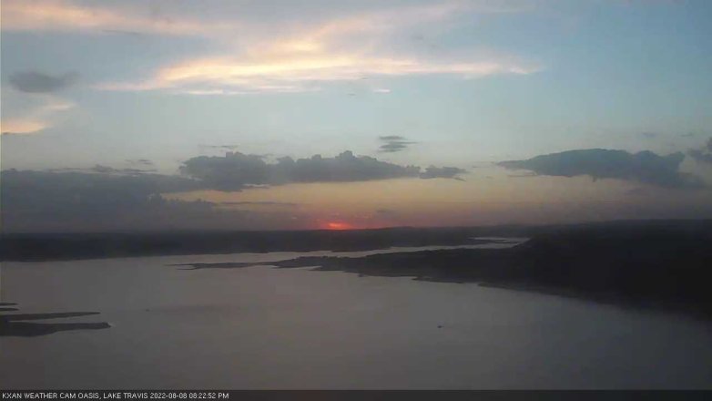 Lake Travis webcam, August 8, 2022 8:25 PM CT