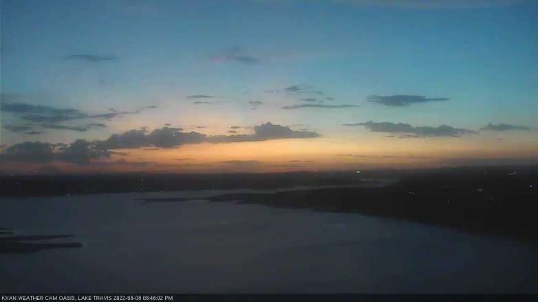 Lake Travis webcam, August 8, 2022 8:45 PM CT