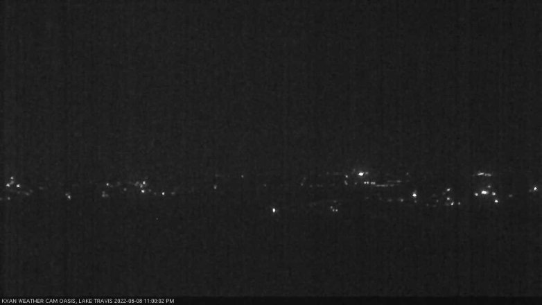 Lake Travis webcam, August 8, 2022 11:00 PM CT