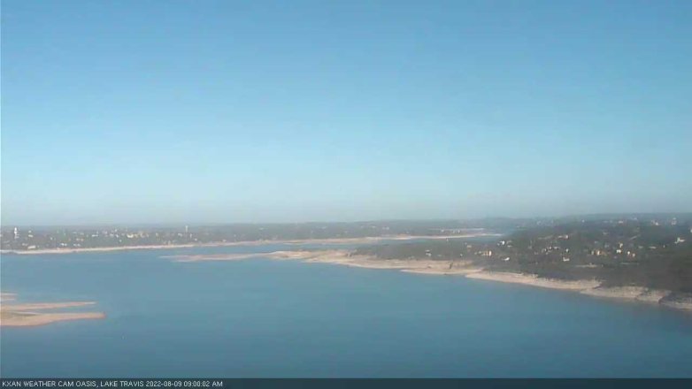Lake Travis webcam, August 9, 2022 9:00 AM CT