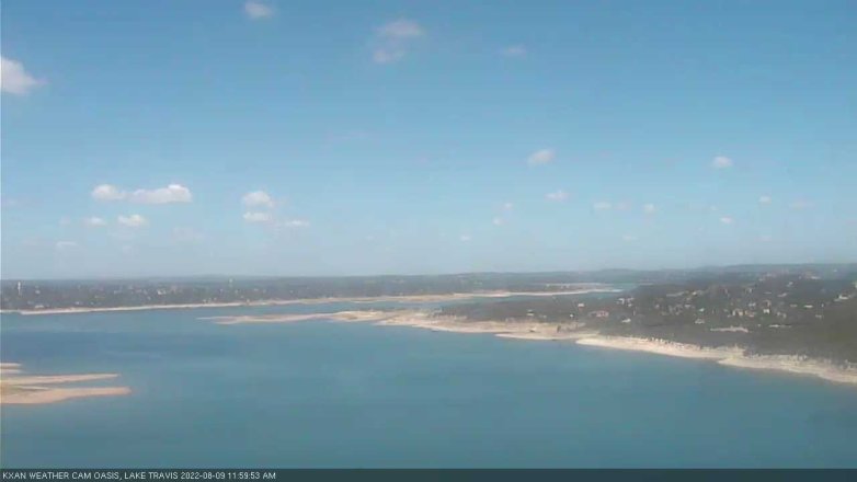Lake Travis webcam, August 9, 2022 12:00 PM CT