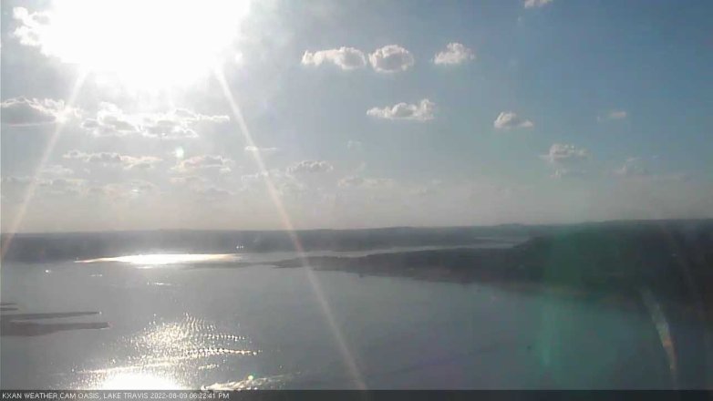 Lake Travis webcam, August 9, 2022 6:25 PM CT