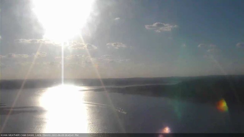 Lake Travis webcam, August 9, 2022 6:45 PM CT