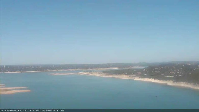Lake Travis webcam, August 10, 2022 12:00 PM CT