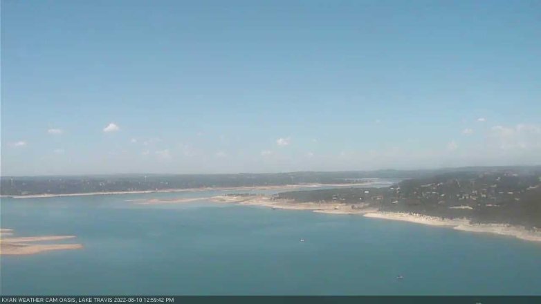 Lake Travis webcam, August 10, 2022 1:00 PM CT