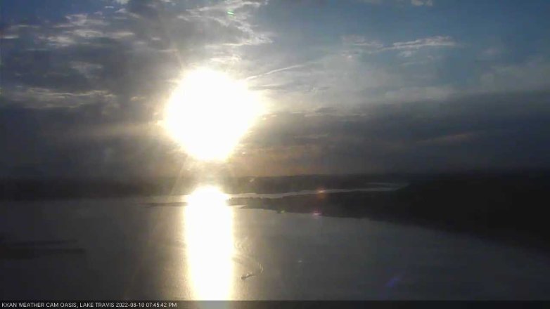 Lake Travis webcam, August 10, 2022 7:45 PM CT