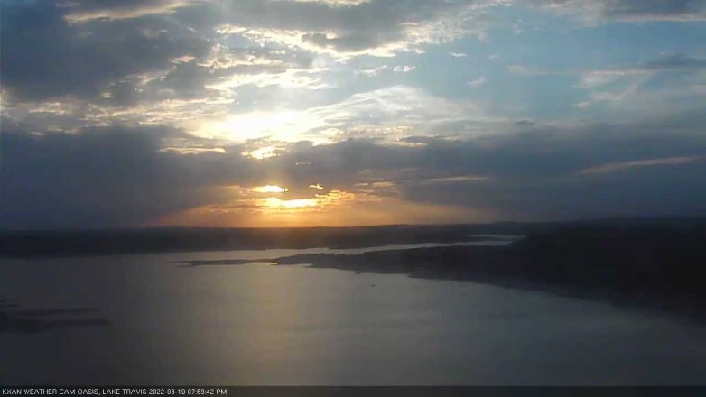 Lake Travis webcam, August 10, 2022 8:00 PM CT