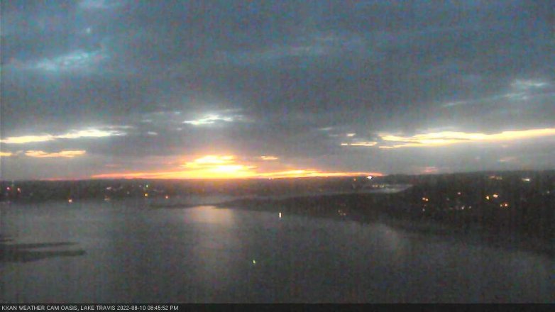 Lake Travis webcam, August 10, 2022 8:45 PM CT