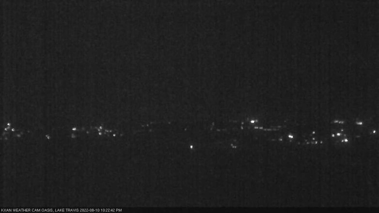 Lake Travis webcam, August 10, 2022 10:25 PM CT