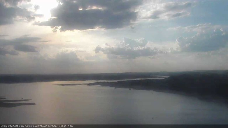 Lake Travis webcam, August 11, 2022 7:00 PM CT